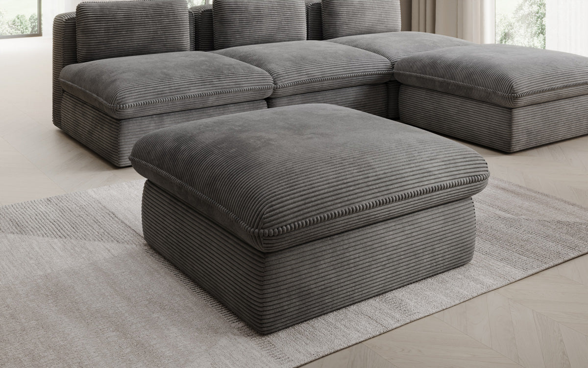Gemütlicher Kord Beistellhocker Cuddle 90x90cm – Vielseitiger Pouf für Ihr Zuhause
