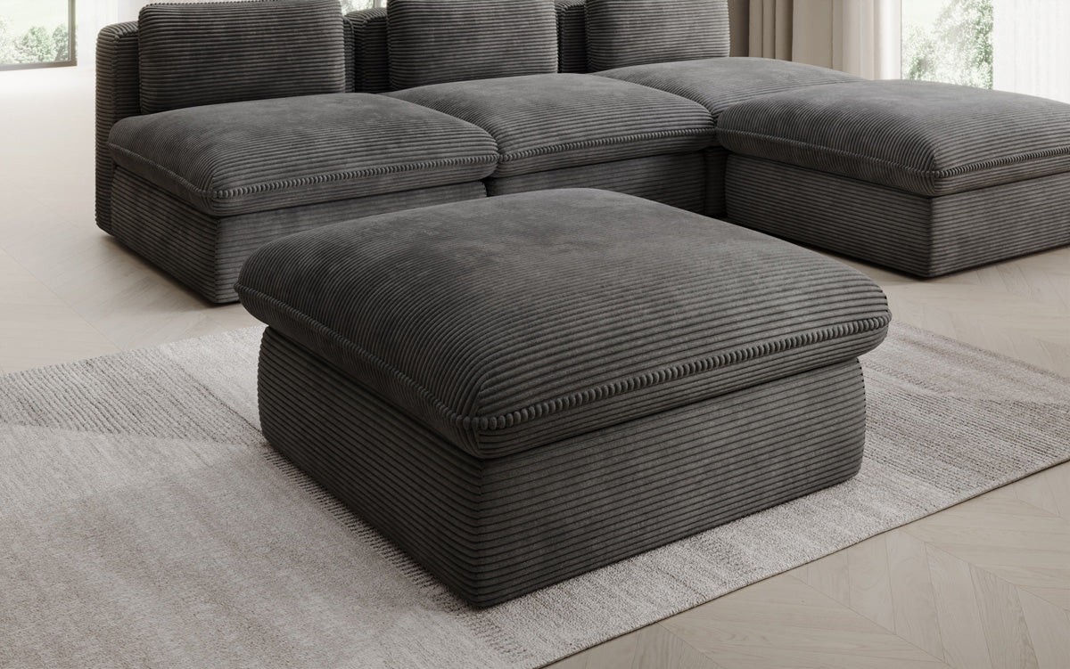 Gemütlicher Kord Beistellhocker Cuddle 90x90cm – Vielseitiger Pouf für Ihr Zuhause