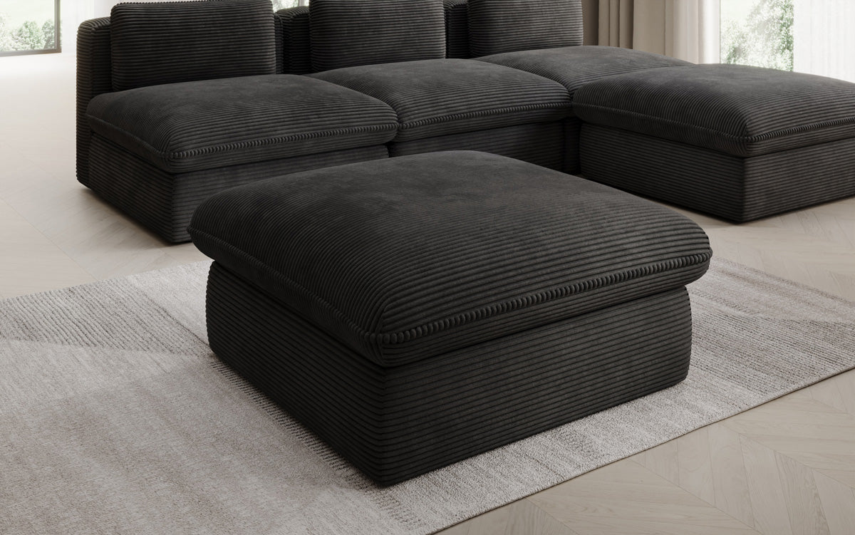 Gemütlicher Kord Beistellhocker Cuddle 90x90cm – Vielseitiger Pouf für Ihr Zuhause