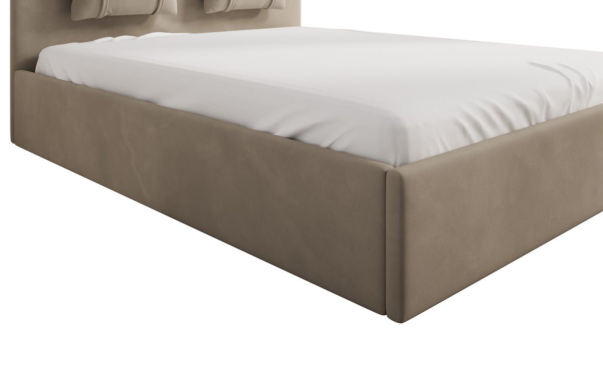 Designer Samt Polsterbett Alma mit Stauraum – Luxus für Ihr Schlafzimmer