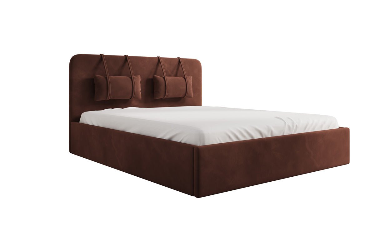 Designer Samt Polsterbett Alma mit Stauraum – Luxus für Ihr Schlafzimmer