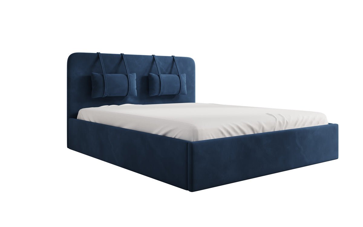 Designer Samt Polsterbett Alma mit Stauraum – Luxus für Ihr Schlafzimmer