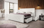 Lade das Bild in den Galerie-Viewer, Luxuriöses Diva Bouclé Boxspringbett mit USB, LED & 2 Schubladen