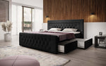 Lade das Bild in den Galerie-Viewer, Luxuriöses Diva Bouclé Boxspringbett mit USB, LED & 2 Schubladen