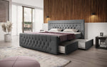 Lade das Bild in den Galerie-Viewer, Luxuriöses Diva Bouclé Boxspringbett mit USB, LED & 2 Schubladen