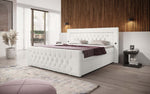 Lade das Bild in den Galerie-Viewer, Luxuriöses Diva Bouclé Boxspringbett mit USB, LED & 2 Schubladen