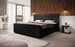 Lade das Bild in den Galerie-Viewer, Luxuriöses Diva Bouclé Boxspringbett mit USB, LED & 2 Schubladen