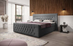Lade das Bild in den Galerie-Viewer, Luxuriöses Diva Bouclé Boxspringbett mit USB, LED & 2 Schubladen