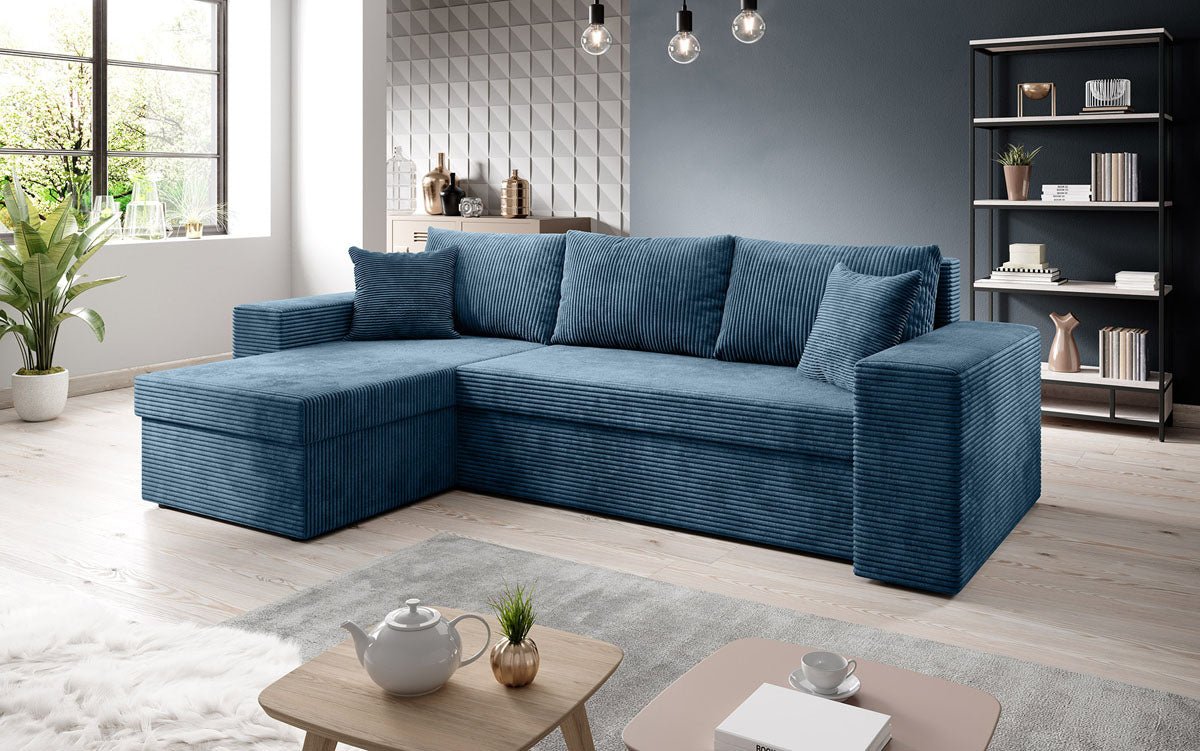 Denver Designer Cord Sofa: Stilvoll, Bequem, mit Schlaf- und Klappfunktion