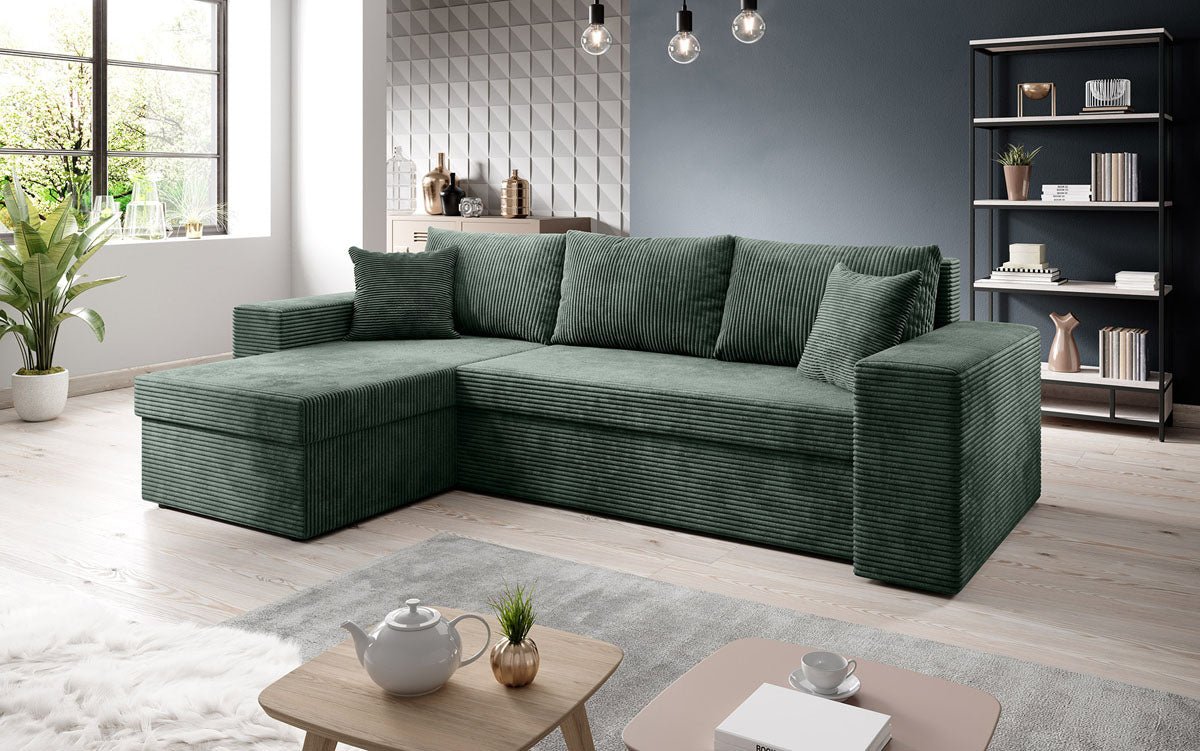 Denver Designer Cord Sofa: Stilvoll, Bequem, mit Schlaf- und Klappfunktion