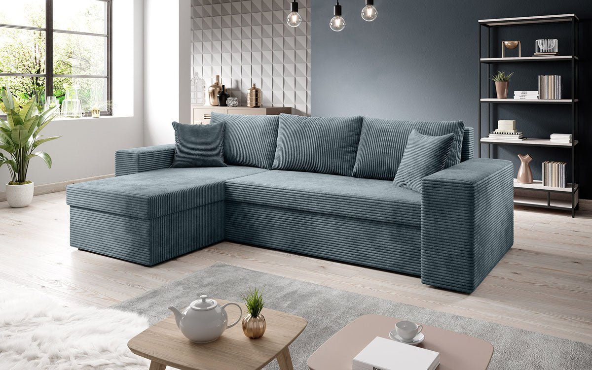 Denver Designer Cord Sofa: Stilvoll, Bequem, mit Schlaf- und Klappfunktion