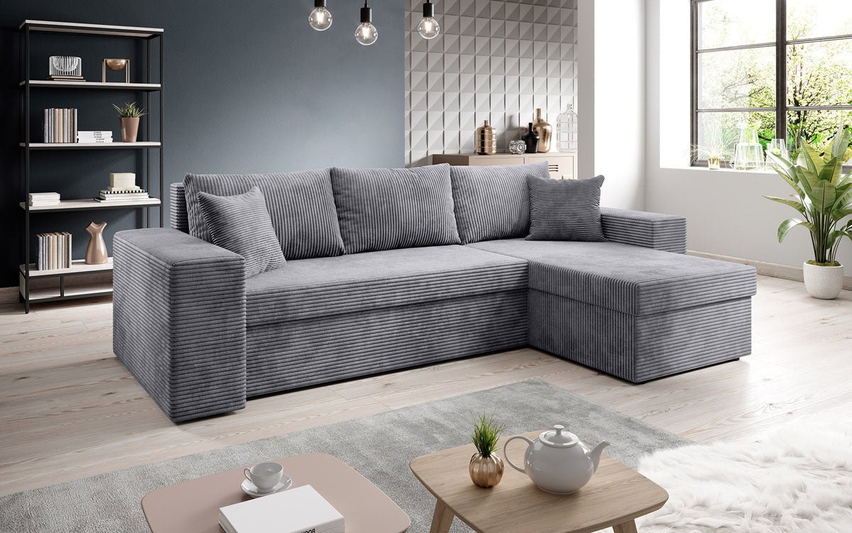 Denver Designer Cord Sofa: Stilvoll, Bequem, mit Schlaf- und Klappfunktion