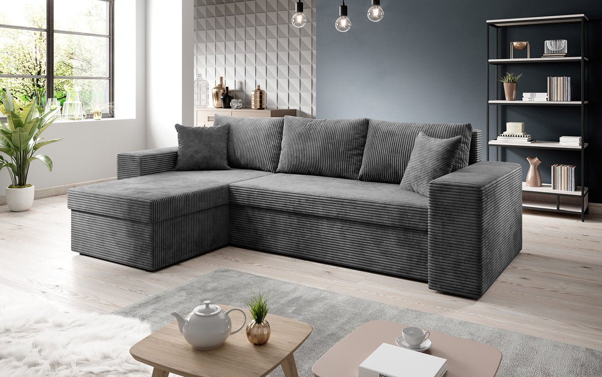 Denver Designer Cord Sofa: Stilvoll, Bequem, mit Schlaf- und Klappfunktion