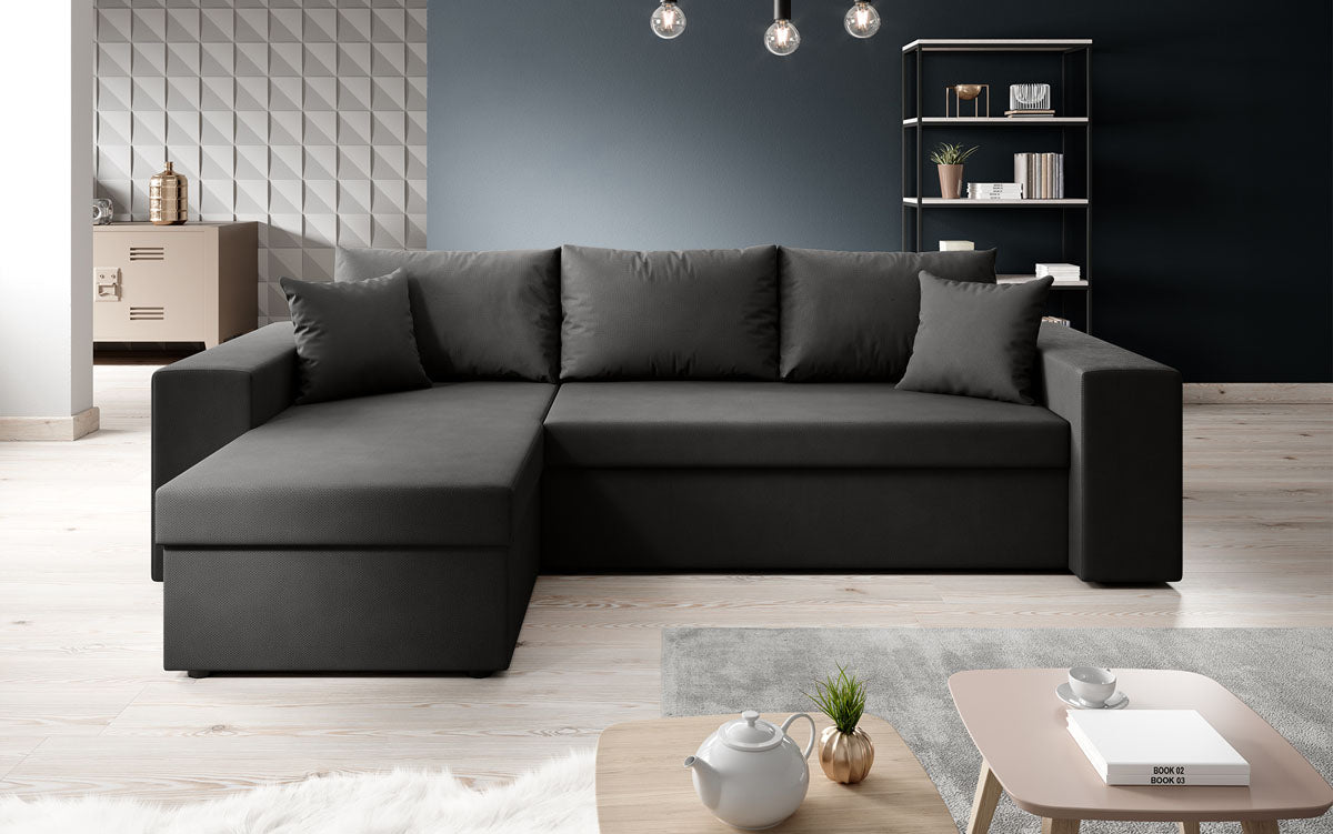 Denver Designer-Ecksofa: Multifunktional, Gemütlich, Stoffbezug mit Schlaf- und Klappfunktion