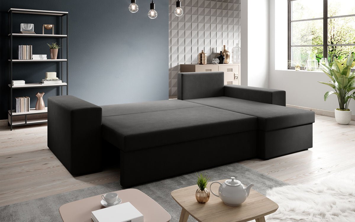 Denver Designer-Ecksofa: Multifunktional, Gemütlich, Stoffbezug mit Schlaf- und Klappfunktion