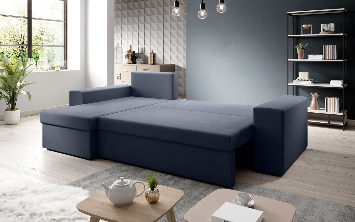 Denver Designer-Ecksofa: Multifunktional, Gemütlich, Stoffbezug mit Schlaf- und Klappfunktion