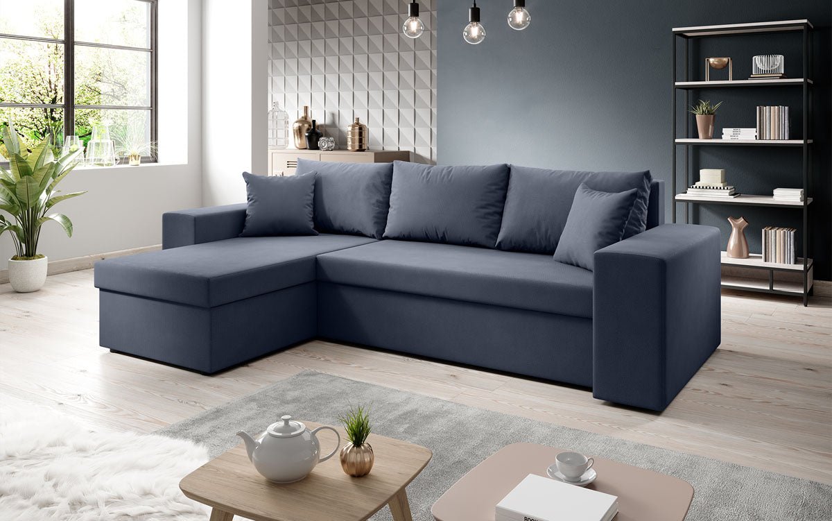 Denver Designer-Ecksofa: Multifunktional, Gemütlich, Stoffbezug mit Schlaf- und Klappfunktion