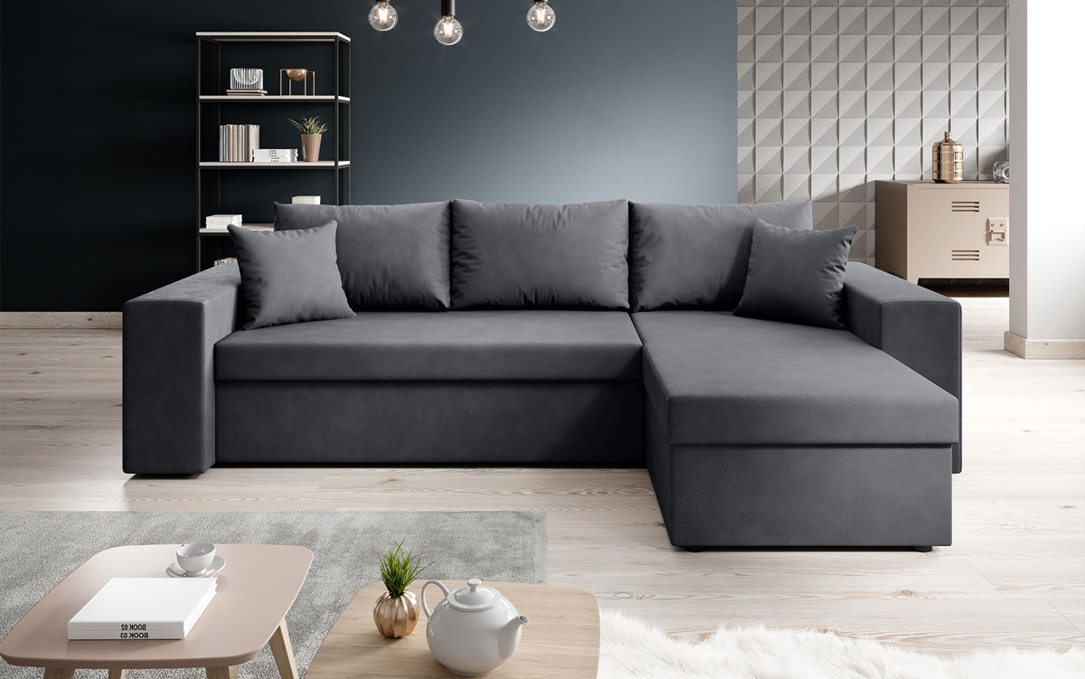 Denver Designer-Ecksofa: Multifunktional, Gemütlich, Stoffbezug mit Schlaf- und Klappfunktion