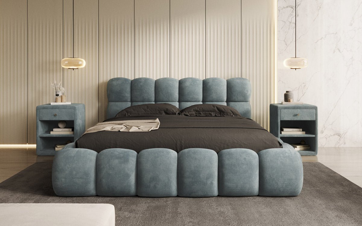 Designer Polsterbett Boston Kordstoff mit Stauraum – Luxuriös, Modern, Komfortabel