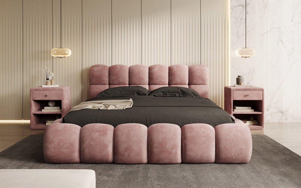 Designer Polsterbett Boston Kordstoff mit Stauraum – Luxuriös, Modern, Komfortabel
