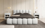 Lade das Bild in den Galerie-Viewer, Designer Polsterbett Boston Bouclé mit Stauraum, Samtbezug, moderne Optik