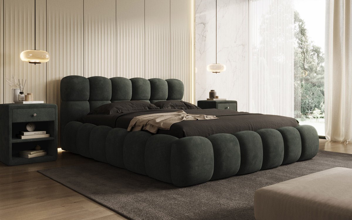 Designer Polsterbett Boston Kordstoff mit Stauraum – Luxuriös, Modern, Komfortabel