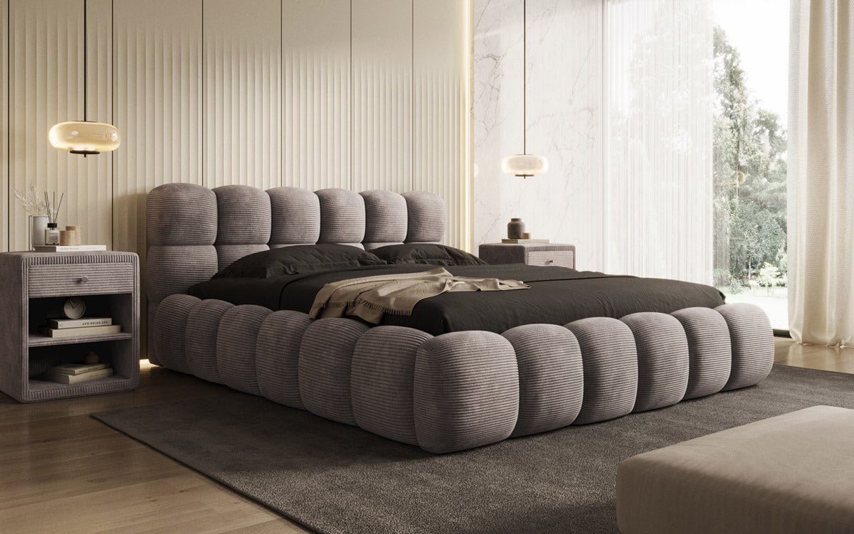 Designer Polsterbett Boston Kordstoff mit Stauraum – Luxuriös, Modern, Komfortabel