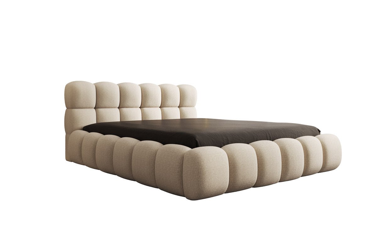 Designer Polsterbett Boston Bouclé mit Integriertem Stauraum für Ihr Schlafzimmer