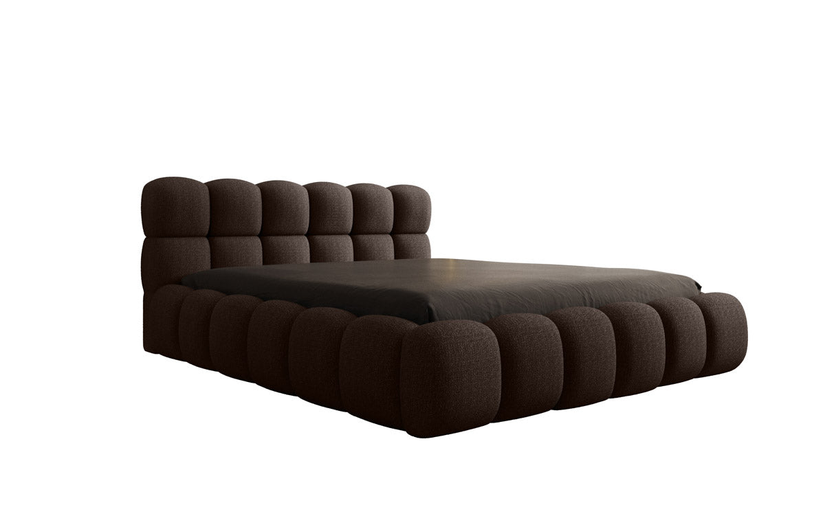 Designer Polsterbett Boston Bouclé mit Stauraum, Samtbezug, moderne Optik