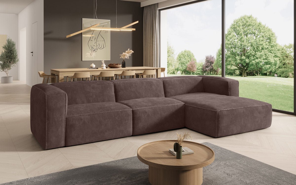 Luxuriöses Designer Cord Ecksofa Comfy L – Modern, Gemütlich, Vielseitig Wohnzimmer