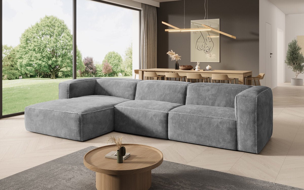 Luxuriöses Designer Cord Ecksofa Comfy L – Modern, Gemütlich, Vielseitig Wohnzimmer