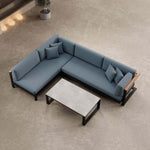 Lade das Bild in den Galerie-Viewer, Vayla Luxus Garten Ecklounge Set – Modulares Aluminium Ecksofa & Tisch