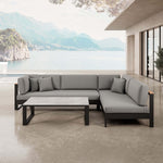 Lade das Bild in den Galerie-Viewer, Vayla Luxus Garten Ecklounge Set – Modulares Aluminium Ecksofa & Tisch