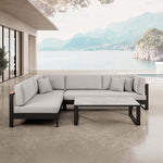 Lade das Bild in den Galerie-Viewer, Vayla Luxus Garten Ecklounge Set – Modulares Aluminium Ecksofa & Tisch