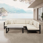 Lade das Bild in den Galerie-Viewer, Vayla Luxus Garten Ecklounge Set – Modulares Aluminium Ecksofa & Tisch