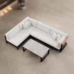 Lade das Bild in den Galerie-Viewer, Vayla Luxus Garten Ecklounge Set – Modulares Aluminium Ecksofa & Tisch