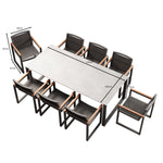Lade das Bild in den Galerie-Viewer, Vayla Essgruppe: Stilvolles Outdoor-Set mit 8 Sesseln und Betonoptik-Tisch