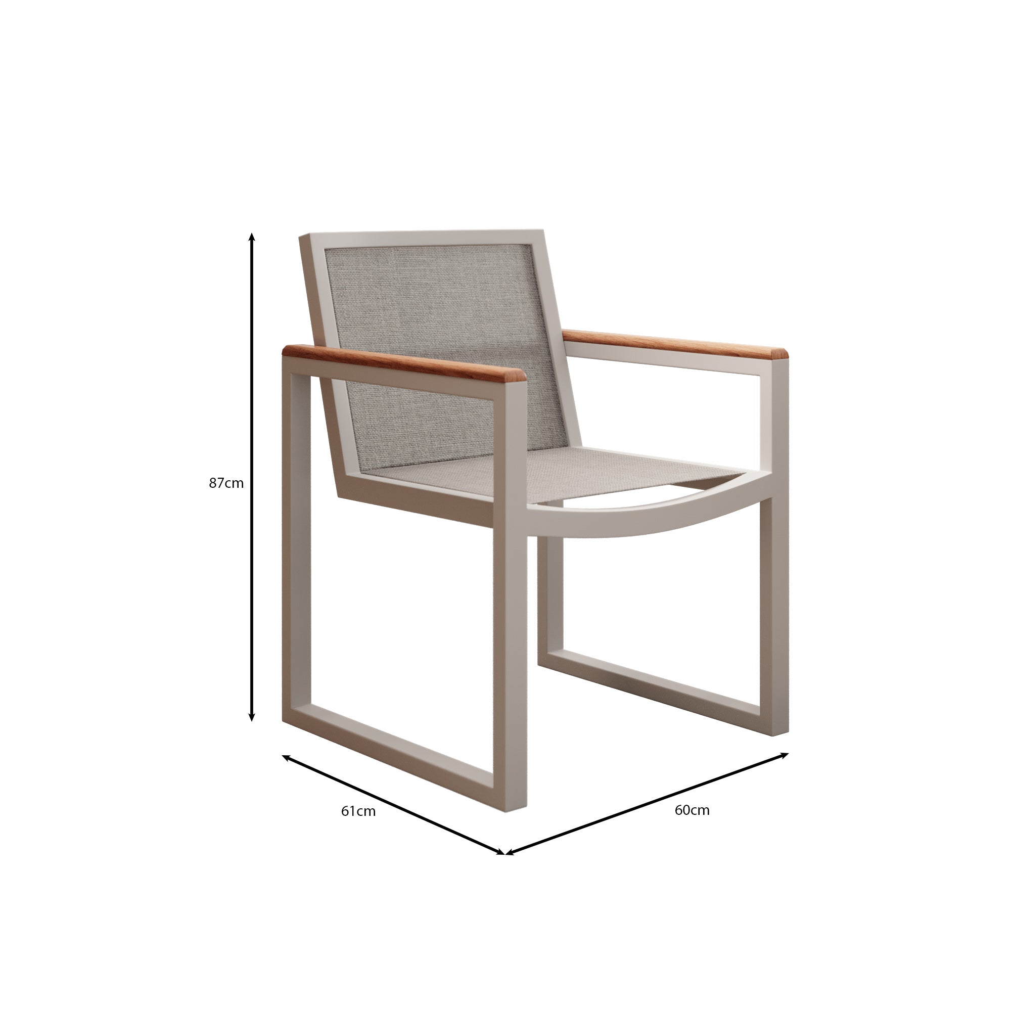 Elegante Vayla Gartenstuhl Armlehnenstuhl Outdoor Aluminium Robinienholz Bequem Robust Stilvoll Modern