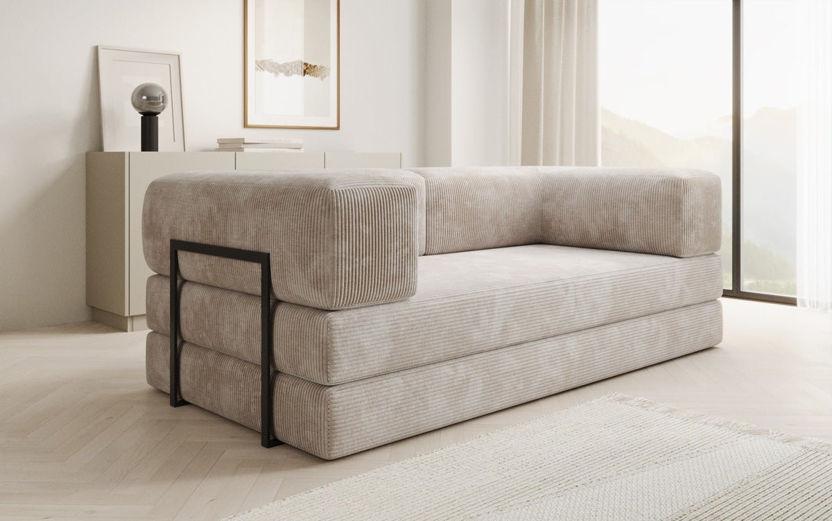 Luxuriöses Designer Cord Sofa 3-Sitzer – Komfort, Stil und Stauraum vereint