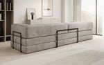 Lade das Bild in den Galerie-Viewer, Luxuriöses XXL Designer Samt Sofa mit Schlaffunktion, Stauraum und Komfort