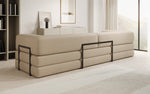 Lade das Bild in den Galerie-Viewer, Luxuriöses XXL Bouclé Designer Sofa mit Schlaf- und Stauraumfunktion