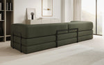 Lade das Bild in den Galerie-Viewer, Luxuriöses XXL Bouclé Designer Sofa mit Schlaf- und Stauraumfunktion