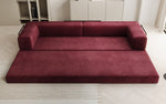 Lade das Bild in den Galerie-Viewer, Luxuriöses XXL Designer Samt Sofa mit Schlaffunktion, Stauraum und Komfort