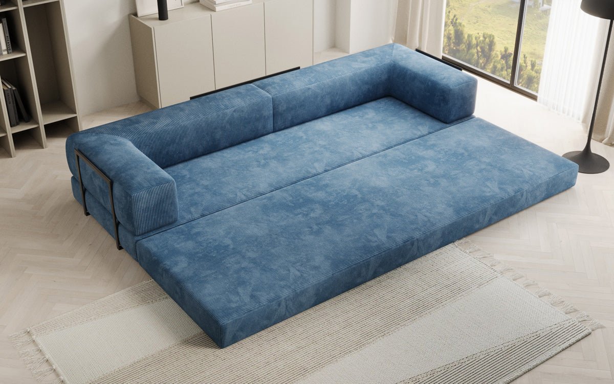 Designer XXL Cord Sofa 3-Sitzer mit Schlaffunktion und Stauraum – Modern & Gemütlich