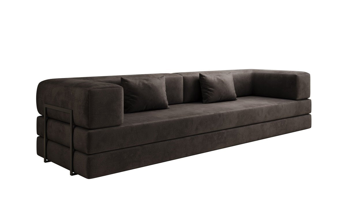 Luxuriöses XXL Designer Samt Sofa mit Schlaffunktion, Stauraum und Komfort
