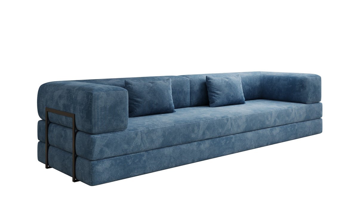 Designer XXL Cord Sofa 3-Sitzer mit Schlaffunktion und Stauraum – Modern & Gemütlich