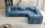 Lade das Bild in den Galerie-Viewer, Modernes Designer L-Sofa: Komfortables Cord-Ecksofa mit Schlaffunktion und Stauraum