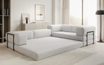 Lade das Bild in den Galerie-Viewer, Luxuriöses Bouclé L-Sofa Lazy L: Schlaffunktion, Stauraum, Komfort, Modernes Design