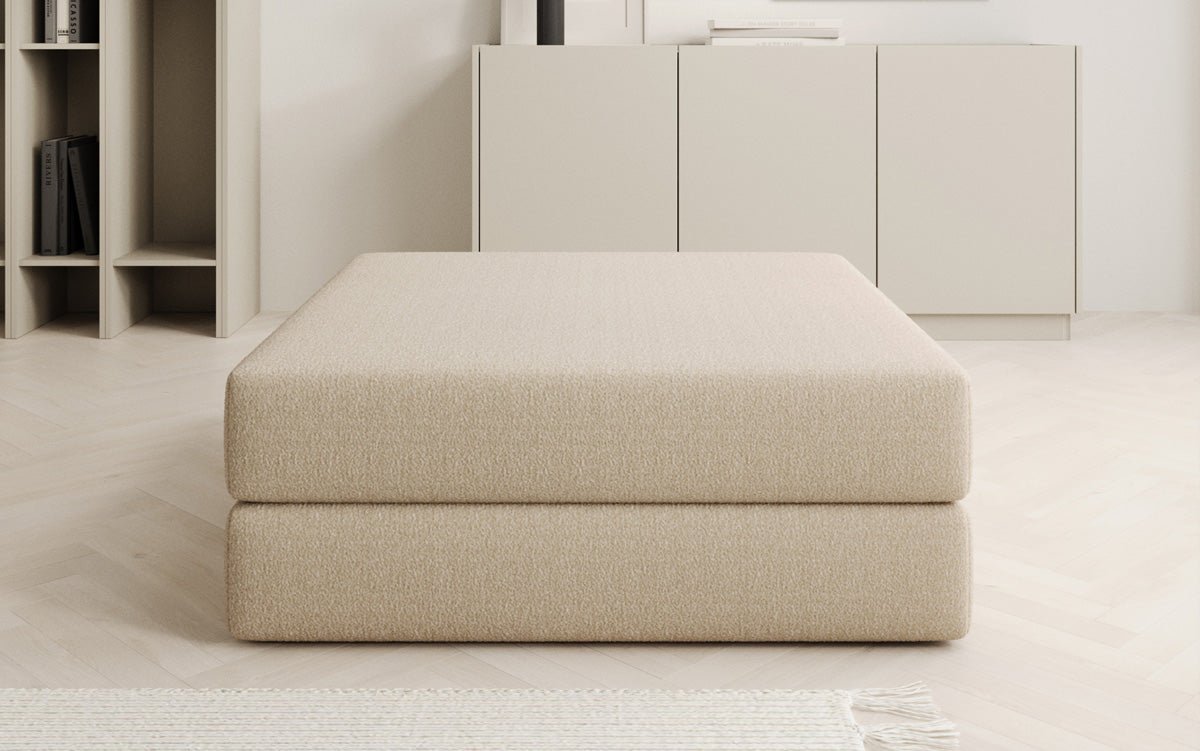 Lazy Bouclé Beistellhocker Luxus Design Gemütlicher Pouf Sitzgelegenheit Wohnzimmer Schlafzimmer Modern