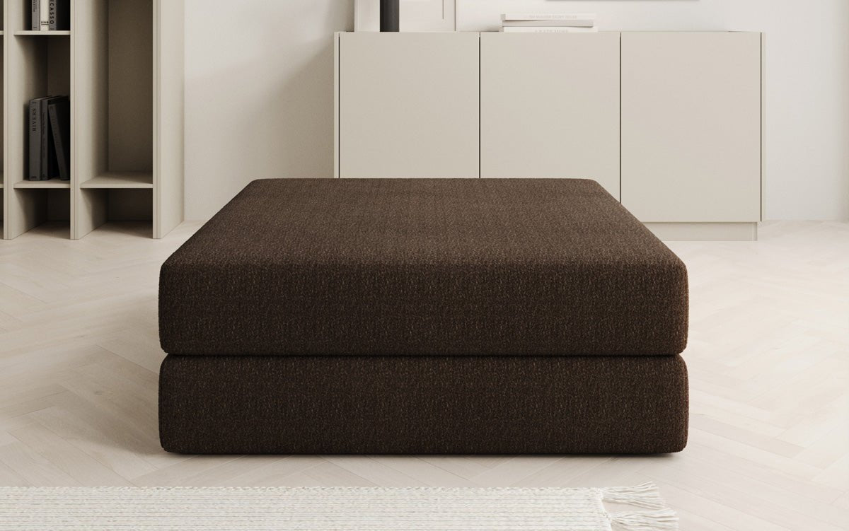 Gemütlicher Lazy Bouclé Beistellhocker mit Stauraum und Schlaffunktion – Mehrfarbig